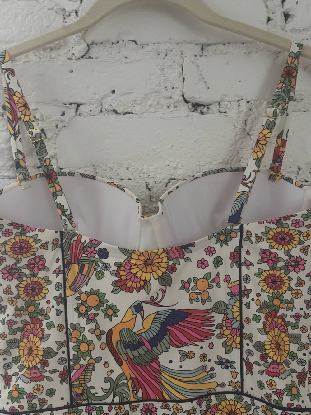 Tory Burch Floral Underwire One-Piece Swimsuit in New Ivory Promised Land Size M - Picture 7 of 11